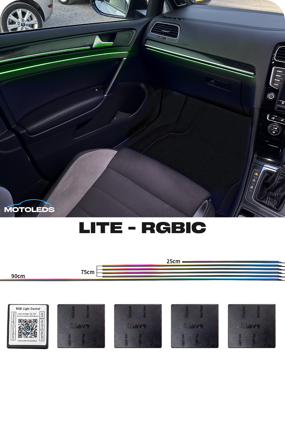 Kit completo de iluminación ambiental MotoLEDs - Conexión directa