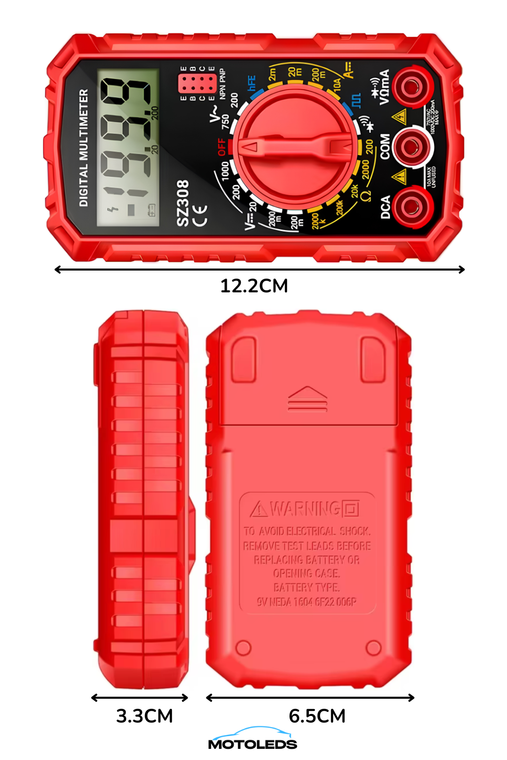 Digital Multimeter - 12V Car Voltage & Fuse Tester
