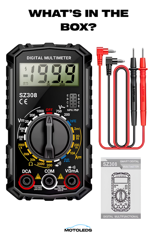 Digital Multimeter - 12V Car Voltage & Fuse Tester