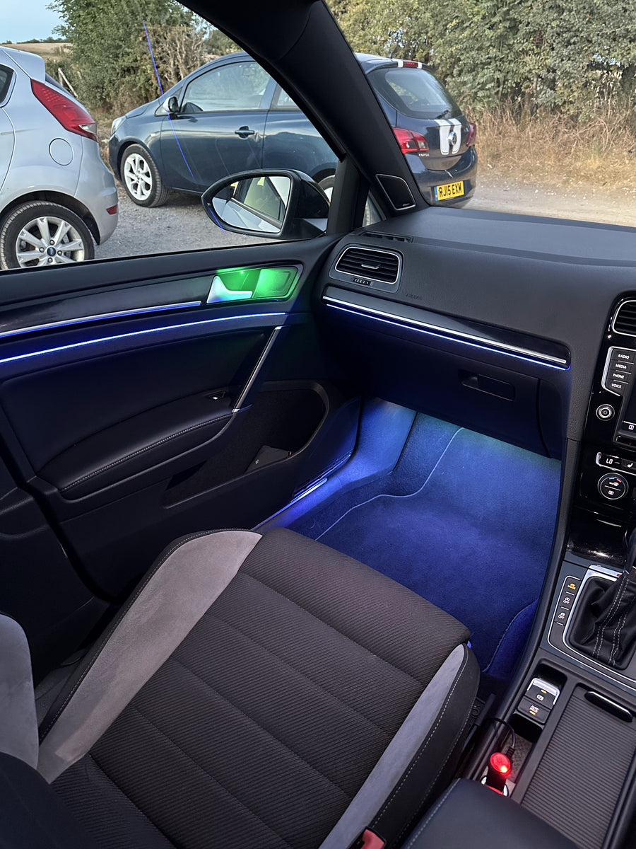 Pro kit fitted: light strips, footwell and door handle lights