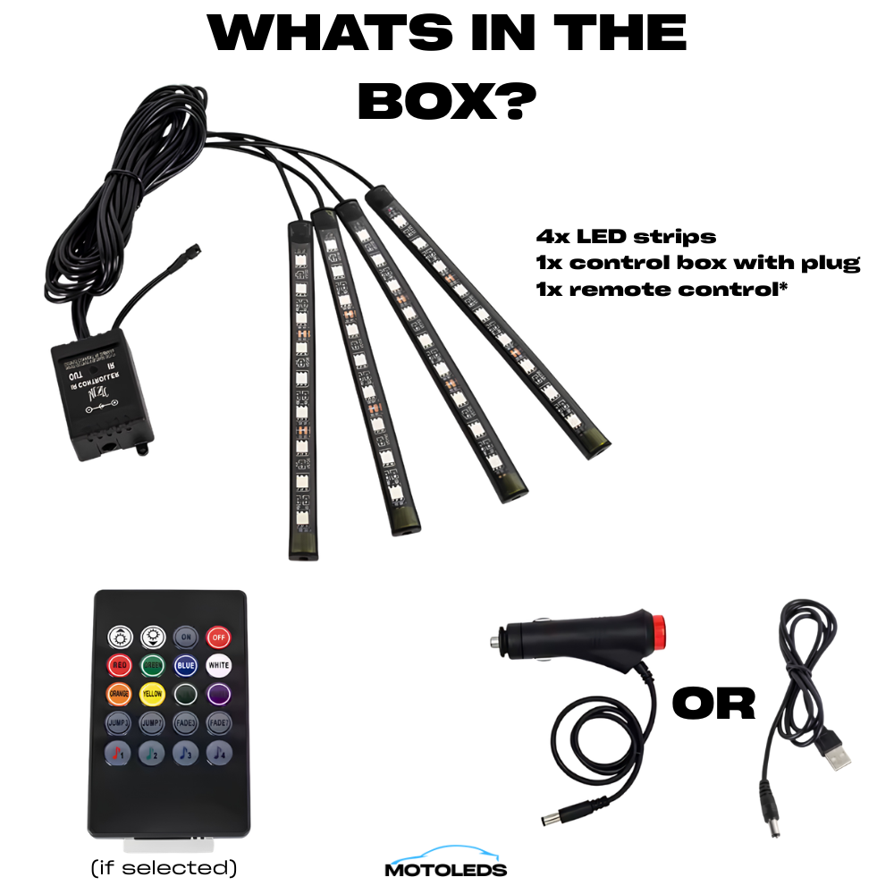 MotoLEDs Footwell LED Strips - Pack of 4